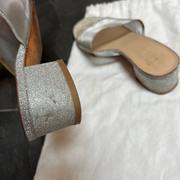 GUC Maryam Nassir Zadeh Mnz Sophie Slides, Mules 36.5, Silver Glitter - Picture 6 of 16